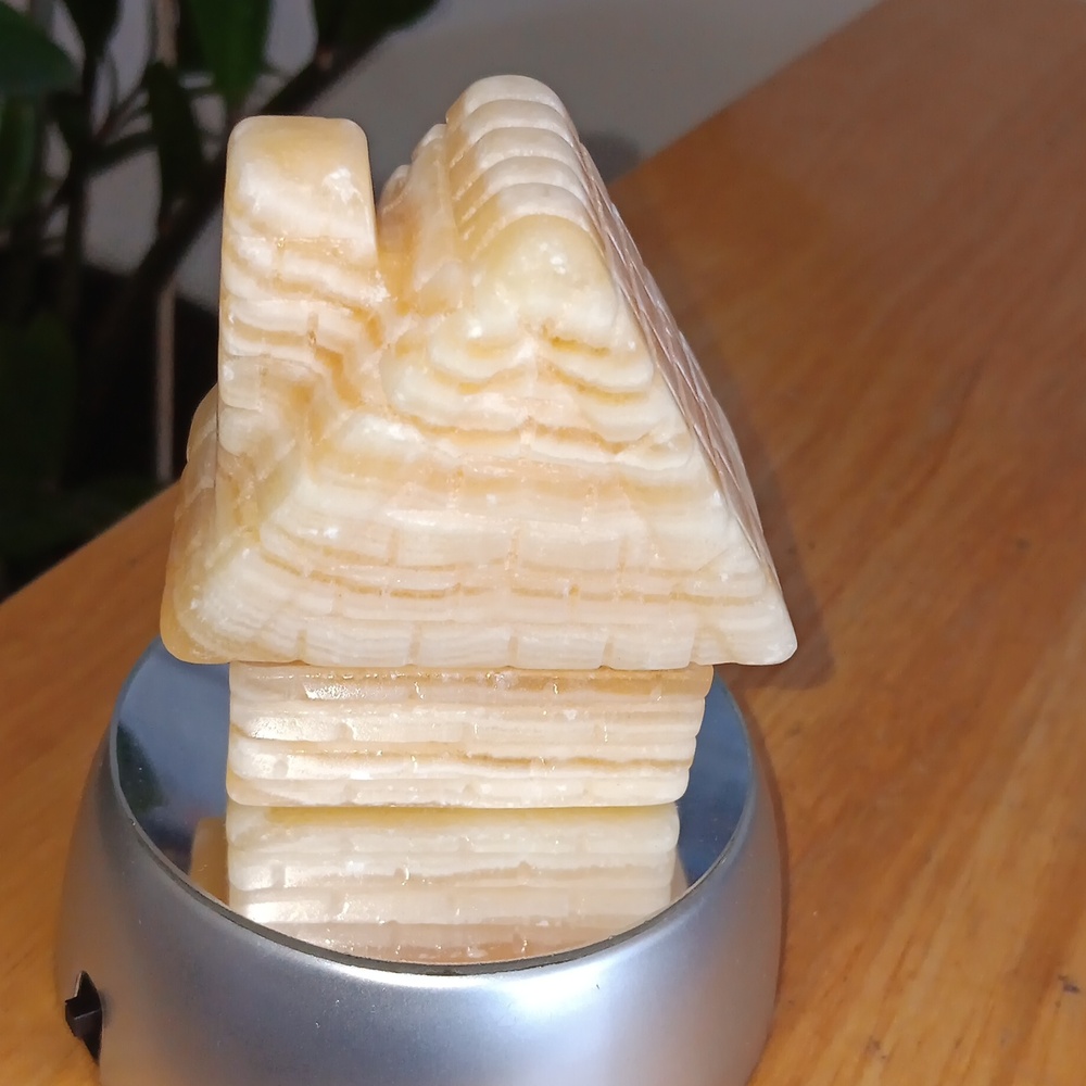 Calcite Quartz Crystal House Orange 2" W 3" T - Picture 2 of 3